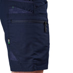 Close-up of navy FXD Men's WS-6 Work Shorts (FX02306021, showing  pocket detailing, with a white background on the right.