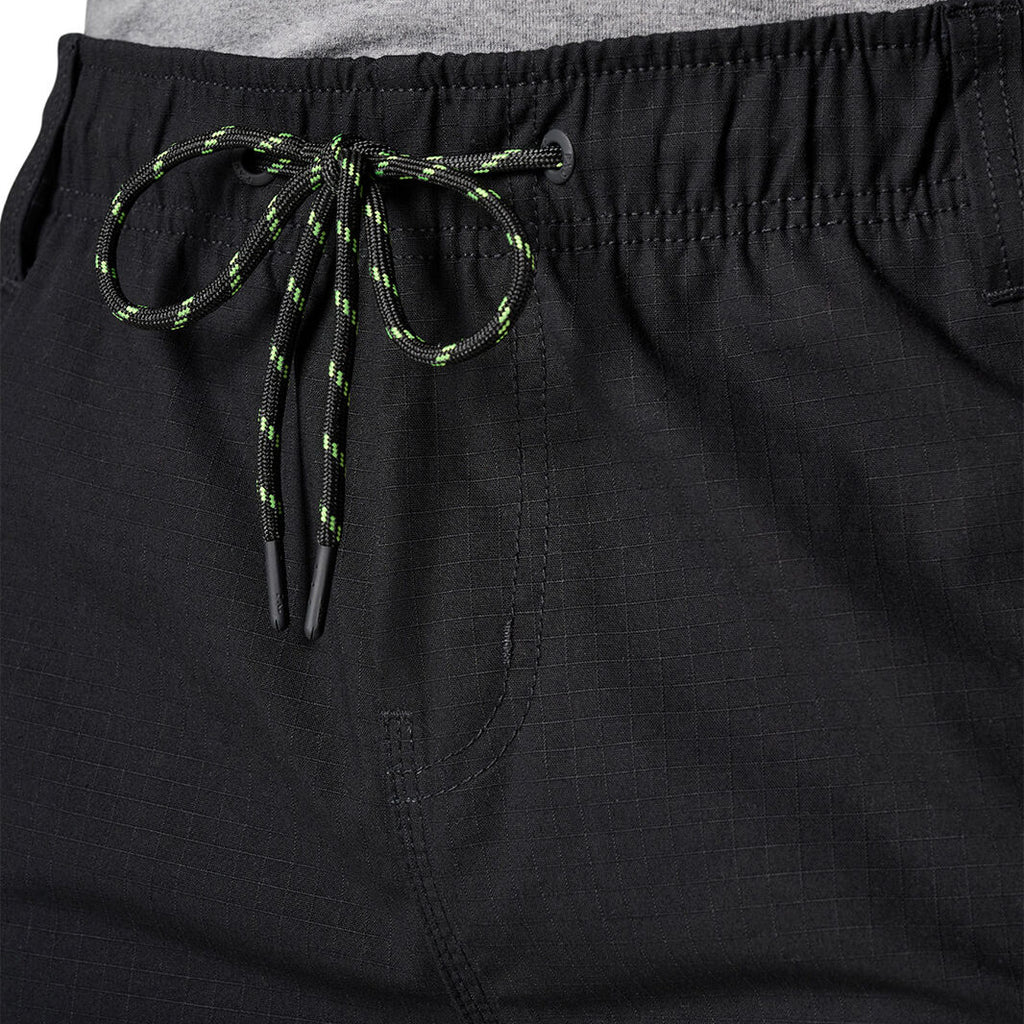 Close-up of black FXD Men's WS-7 Work Shorts (FX02306022) showing waist band and drawcord detail.