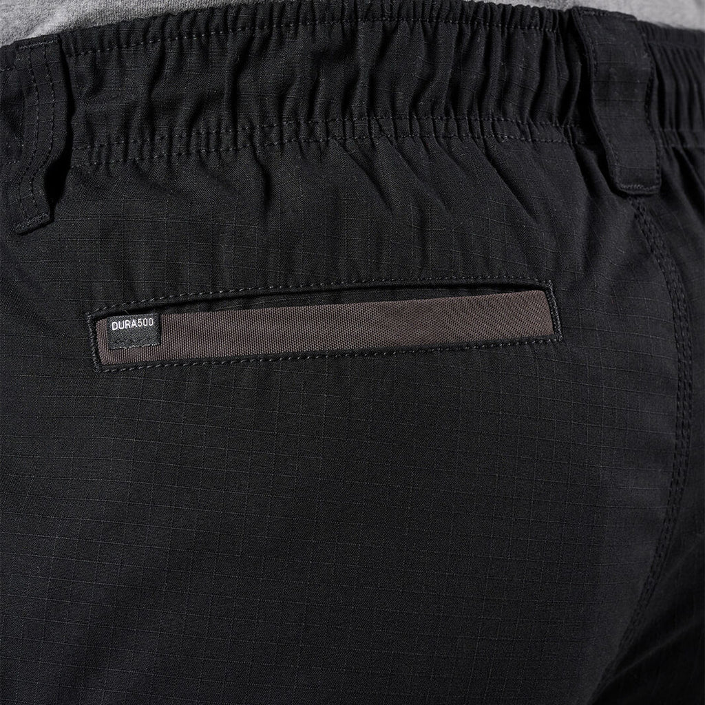 Close-up of black FXD Men's WS-7 Work Shorts (FX02306022) showing waist band and pocket detail.