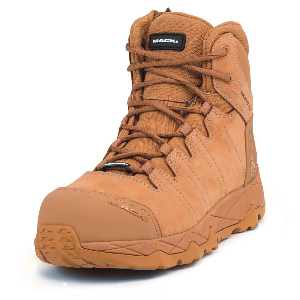 Mack Mens Octane Lace Up Zip Safety Boots (MKOCTANEZ) Honey 9