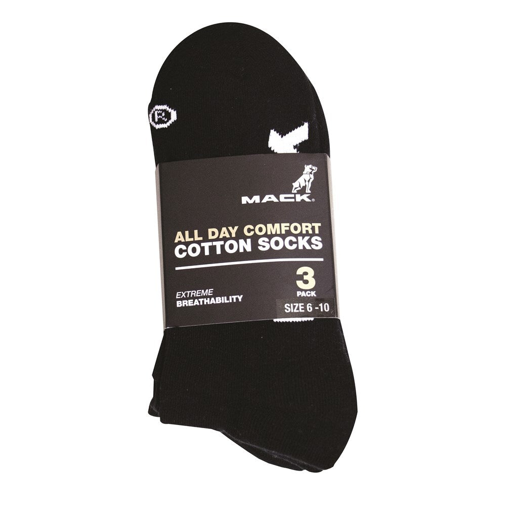 Mack Crew Sock 3-Pack (MKCOTSOCKBB) Black 11-14