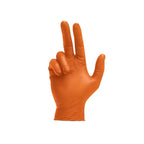 Mack Traction Nitrile Disposable Gloves Box of 50 (MKGTRACTIOO) Orange L