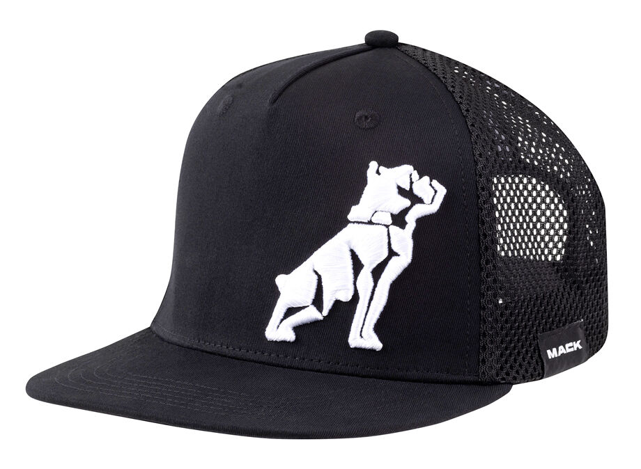 Mack Flat Brim Dart Trucker Cap (MKFBM2401BB0000) Black OSFM
