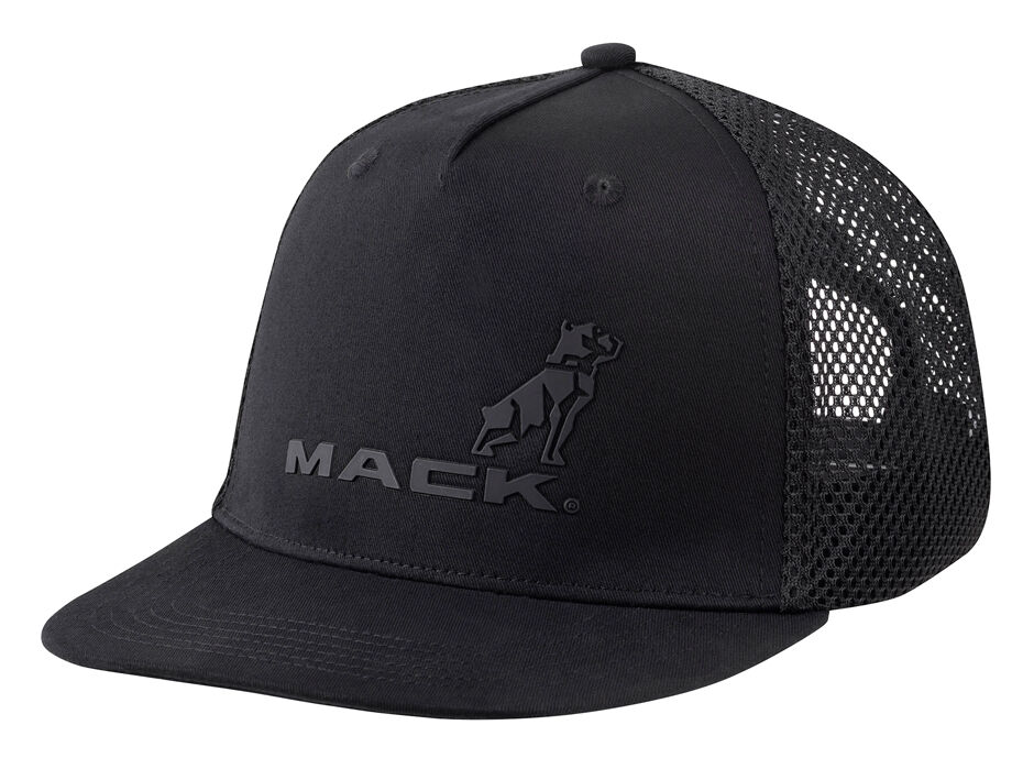 Mack Tonal Flat Brim Dart Trucker Cap (MKFBM2402BB0000) Black OSFM