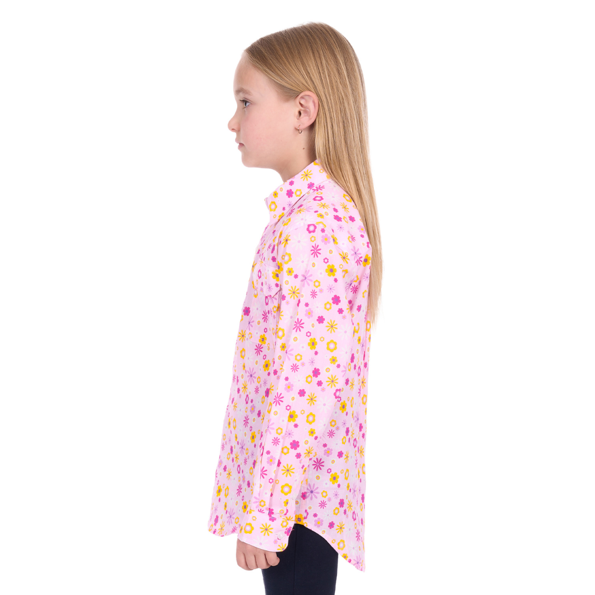 Hard Slog Childrens Daisy Half Button L/S Shirt (H6W7101167) Pink