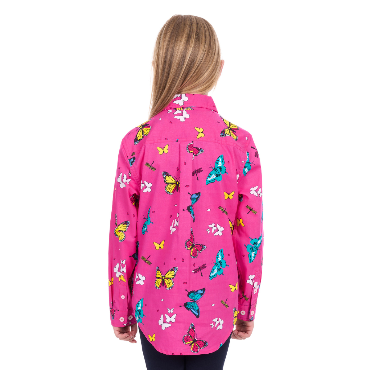 Hard Slog Childrens Giselle Half Button L/S Shirt (H6W7101169) Hot Pink