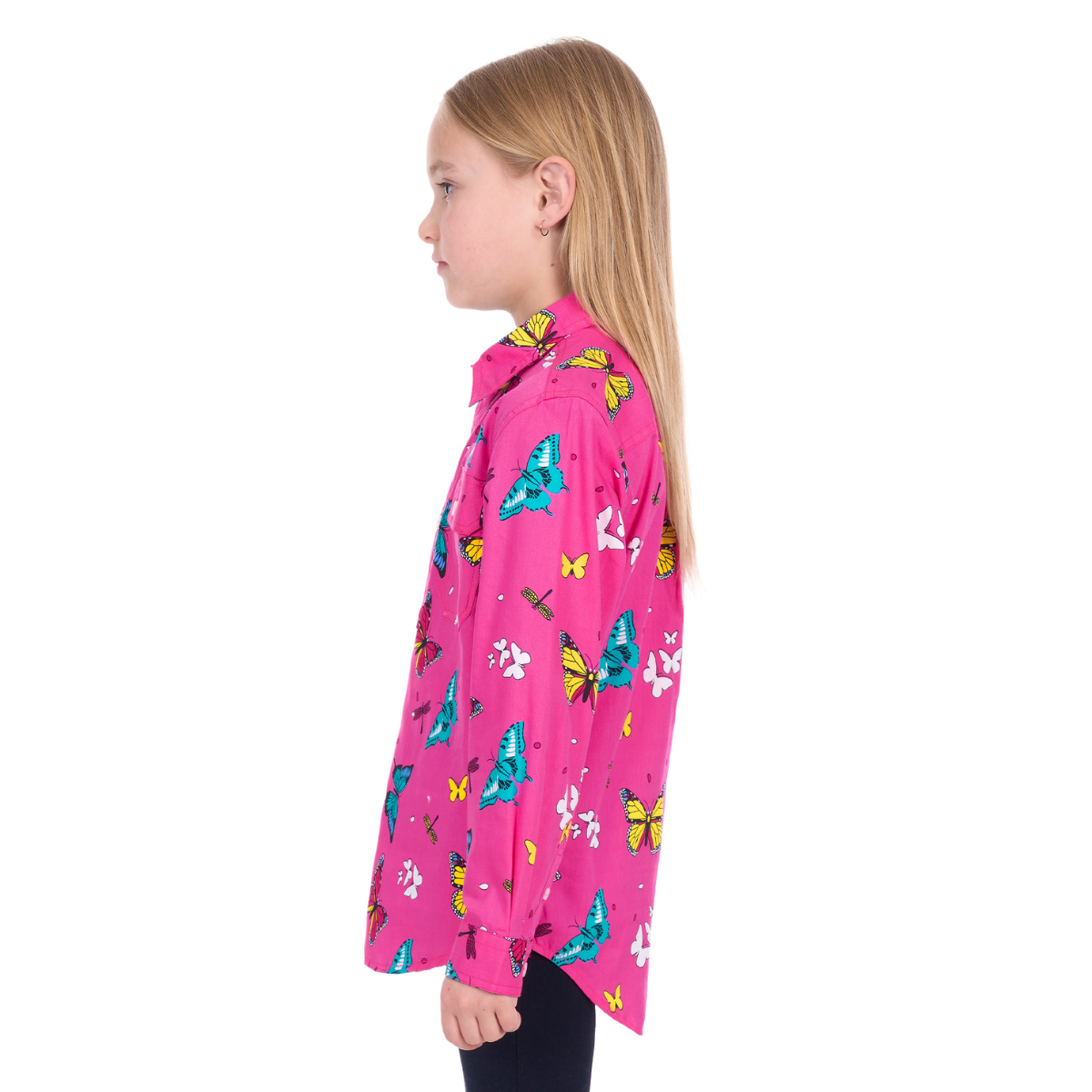 Hard Slog Childrens Giselle Half Button L/S Shirt (H6W7101169) Hot Pink