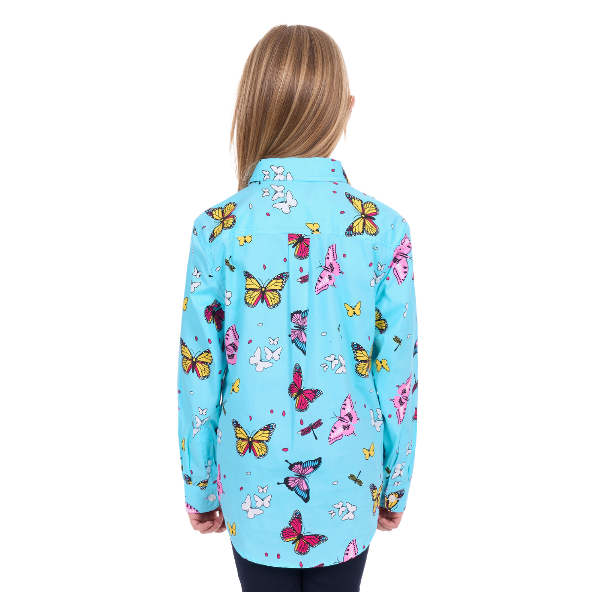 Hard Slog Childrens Iva Half Button L/S Shirt (H6W7101165) Blue