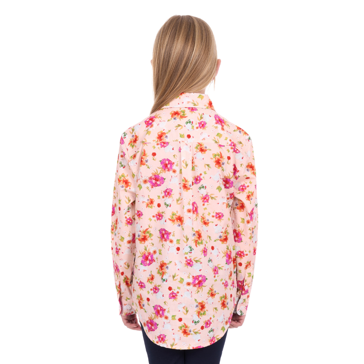 Hard Slog Childrens Lily Half Button L/S Shirt (H6W7101168) Pink