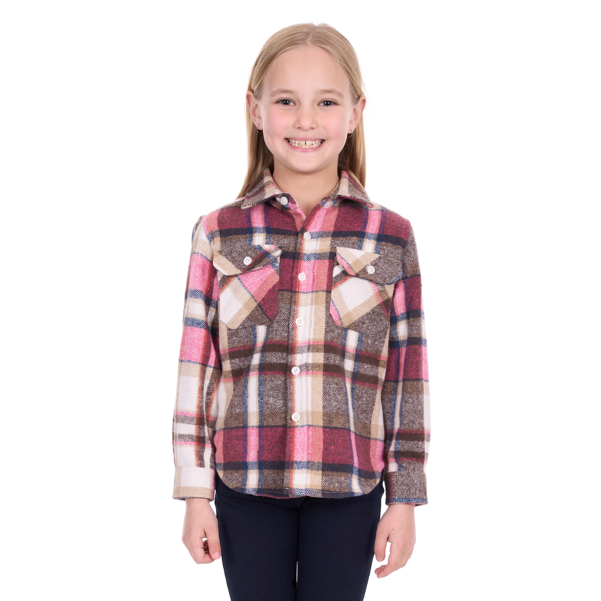 Hard Slog Childrens Ori Thermal L/S Shirt (H6W7115194) Pink/Tan