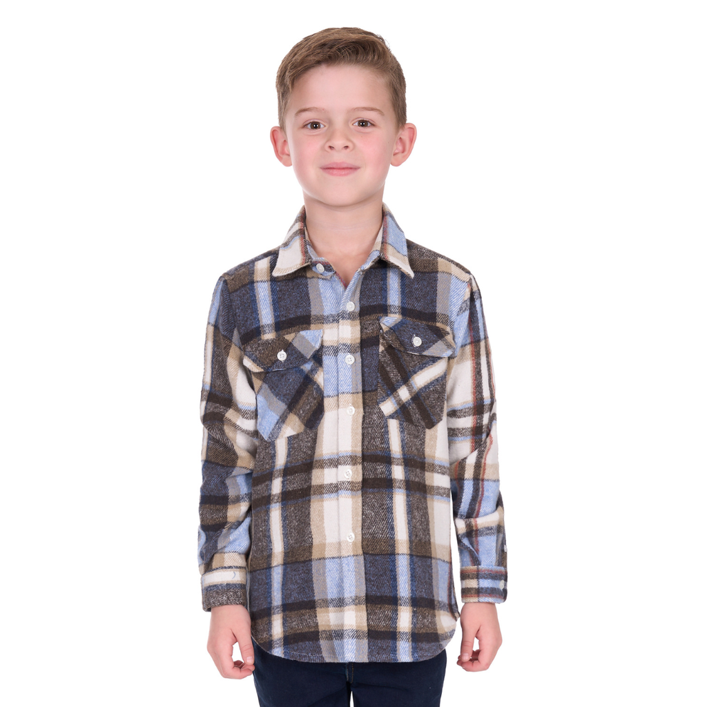 Hard Slog Childrens Victor L/S Thermal Shirt (H6W7115283) Tan/Light Blue