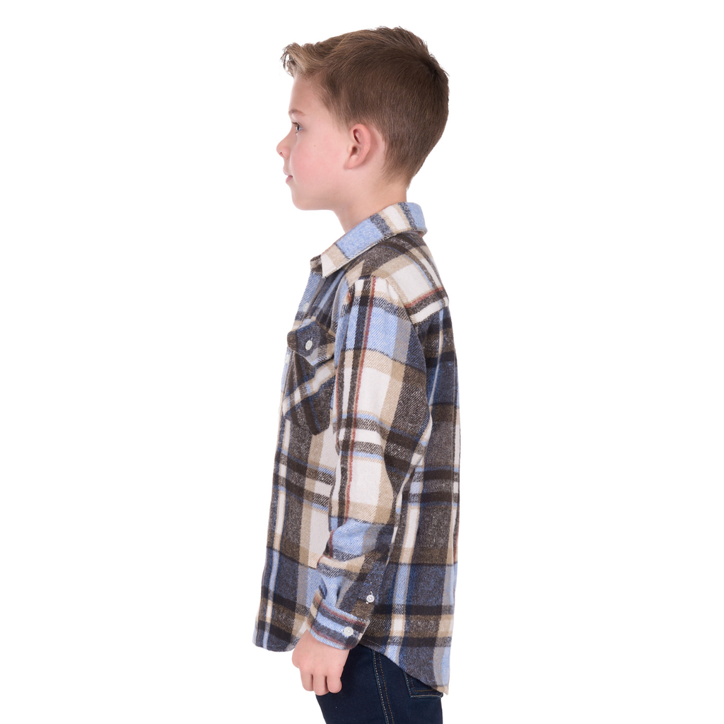 Hard Slog Childrens Victor L/S Thermal Shirt (H6W7115283) Tan/Light Blue