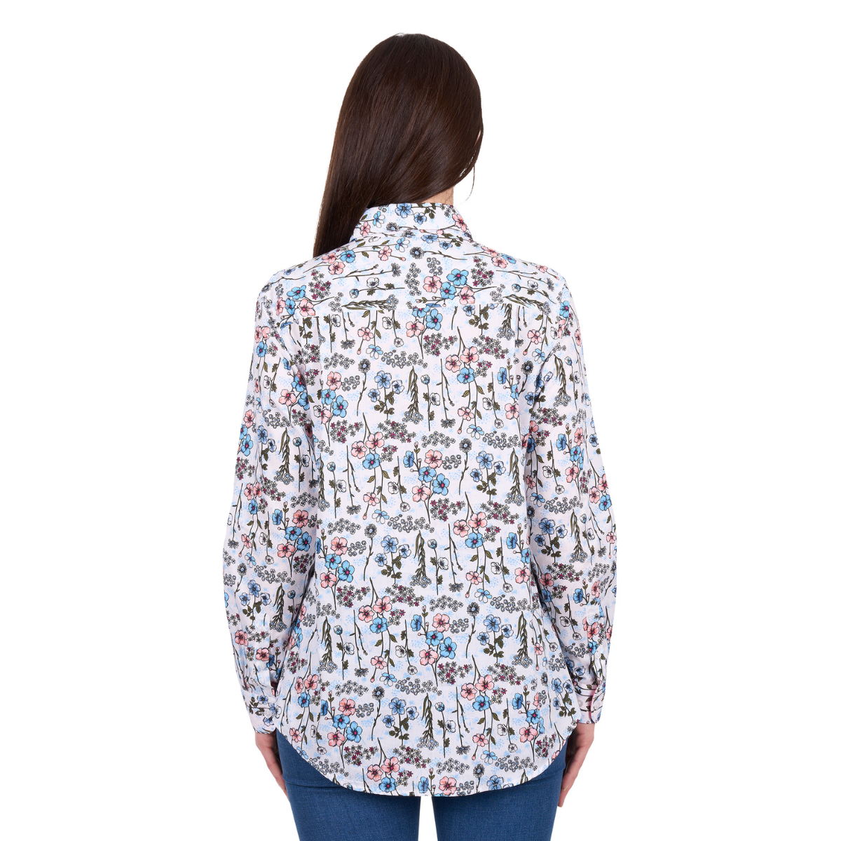 Hard Slog Womens Alice Half Button L/S Shirt (H6W2101174) Blue