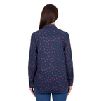Hard Slog Womens Cherry Half Button L/S Shirt (H6W2101175) Dark Navy