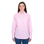 Hard Slog Womens Clara Half Button L/S Shirt (H6W2101177) Pink