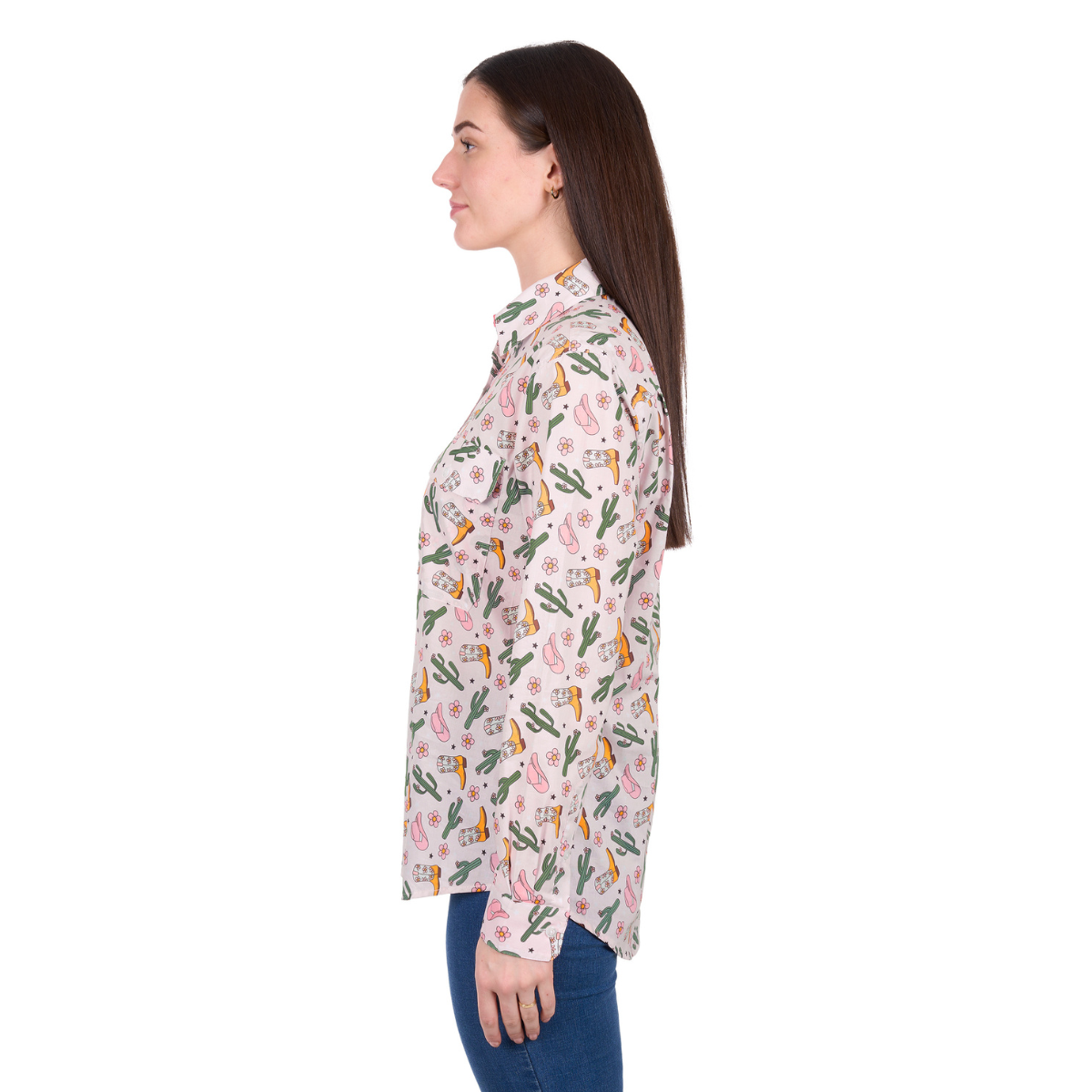 Hard Slog Womens Cleo Half Button L/S Shirt (H6W2101170) Pink