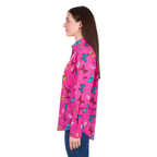Hard Slog Womens Gizelle Half Button L/S Shirt (H6W2101169) Hot Pink