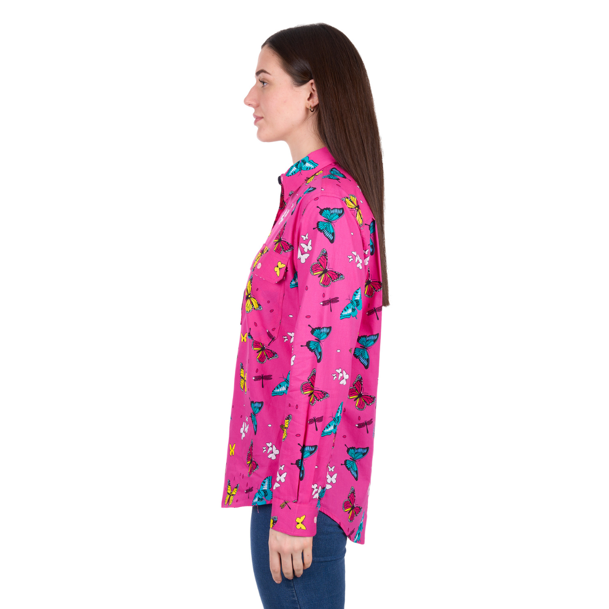 Hard Slog Womens Gizelle Half Button L/S Shirt (H6W2101169) Hot Pink
