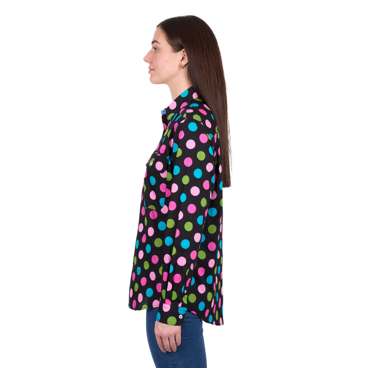 Hard Slog Womens Rena Half Button L/S Shirt (H6W2101178) Multi