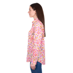 Hard Slog Womens Samira Half Button L/S Shirt (H6W2101173) Pink/Yellow