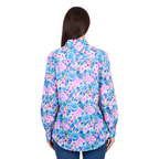 Hard Slog Womens Trixie Half Button L/S Shirt (H6W2101172) Blue/Multi