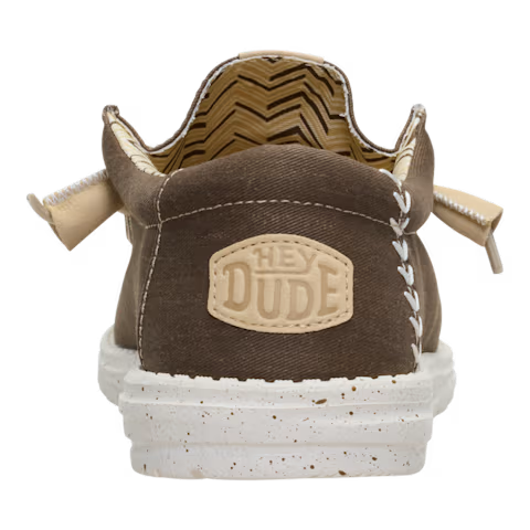Hey Dude Mens Wally Stretch Canvas Slip On Shoes (40700-2LN) Teak Brown