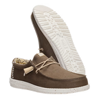 Hey Dude Mens Wally Stretch Canvas Slip On Shoes (40700-2LN) Teak Brown