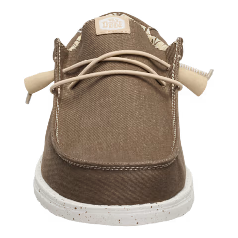 Hey Dude Mens Wally Stretch Canvas Slip On Shoes (40700-2LN) Teak Brown