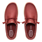 Hey Dude Mens Wally Stretch Canvas Slip On Shoes (40700-7BH) Burnt Red/Boulder Tan