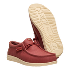 Hey Dude Mens Wally Stretch Canvas Slip On Shoes (40700-7BH) Burnt Red/Boulder Tan