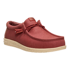 Hey Dude Mens Wally Stretch Canvas Slip On Shoes (40700-7BH) Burnt Red/Boulder Tan