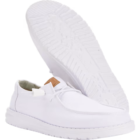 Hey Dude Womens Wendy Stretch Canvas Slip On Shoes (40902-100) White