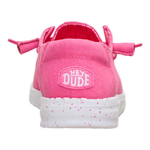 Hey Dude Womens Wendy Stretch Canvas Slip On Shoes (40902-7BG) Fandango Pink