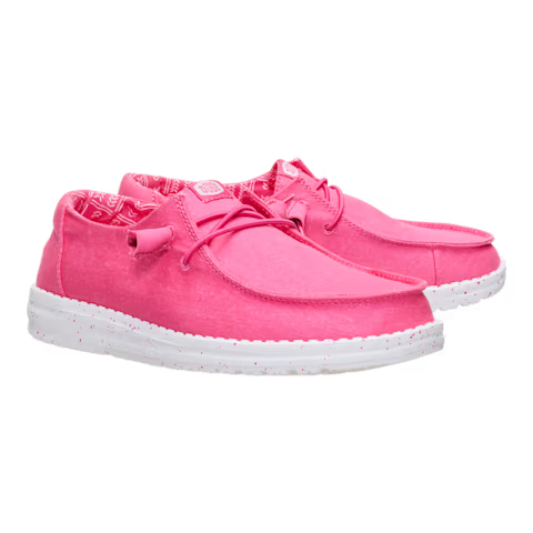 Hey Dude Womens Wendy Stretch Canvas Slip On Shoes (40902-7BG) Fandango Pink