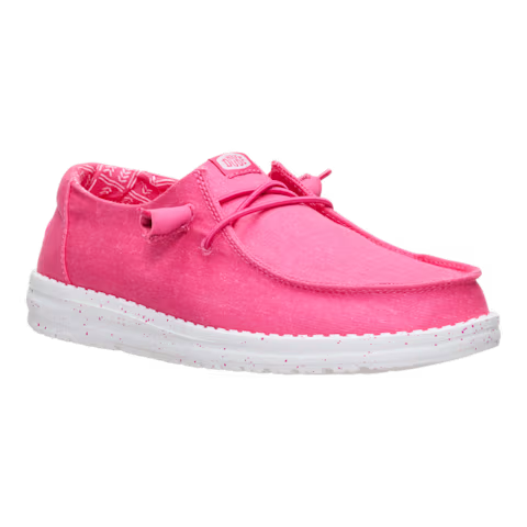 Hey Dude Womens Wendy Stretch Canvas Slip On Shoes (40902-7BG) Fandango Pink