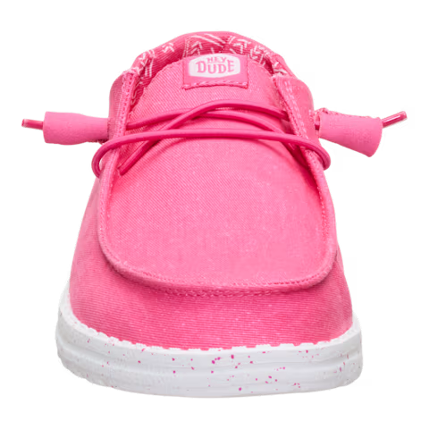 Hey Dude Womens Wendy Stretch Canvas Slip On Shoes (40902-7BG) Fandango Pink
