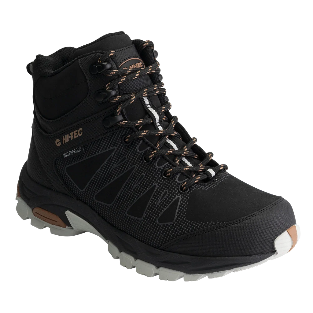 Hi-Tec Womens Raven Mid WP Hiking Boots (HOWRN3) Black/Cork
