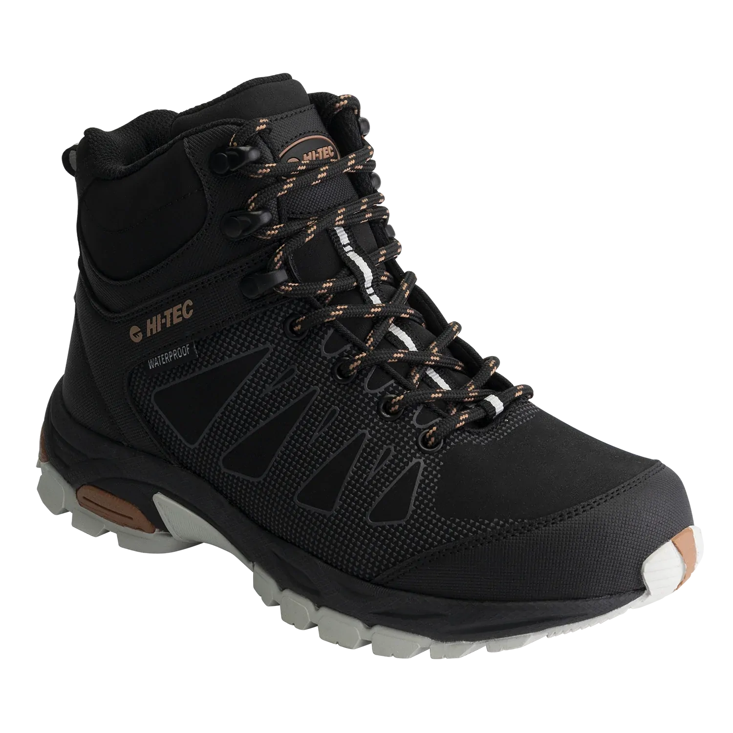 Hi-Tec Womens Raven Mid WP Hiking Boots (HOWRN3) Black/Cork