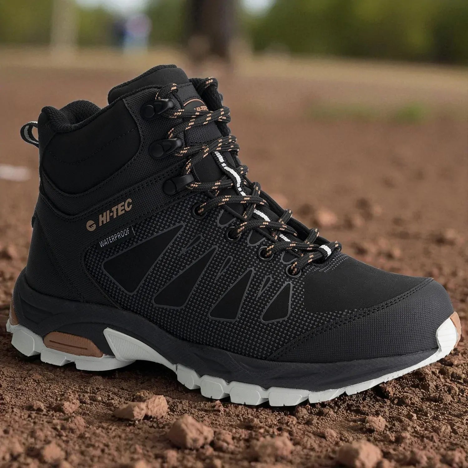 Hi-Tec Womens Raven Mid WP Hiking Boots (HOWRN3) Black/Cork