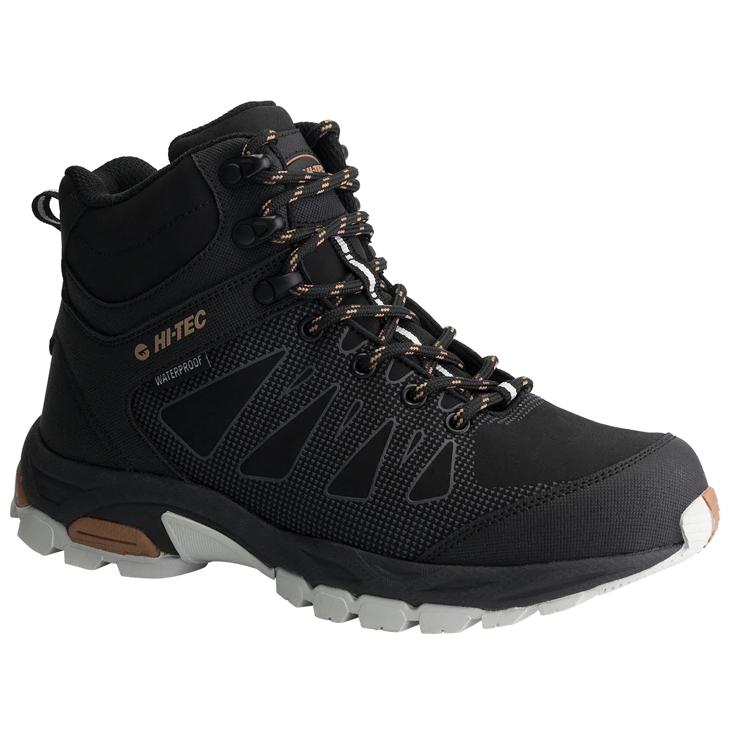 Hi-Tec Womens Raven Mid WP Hiking Boots (HOWRN3) Black/Cork