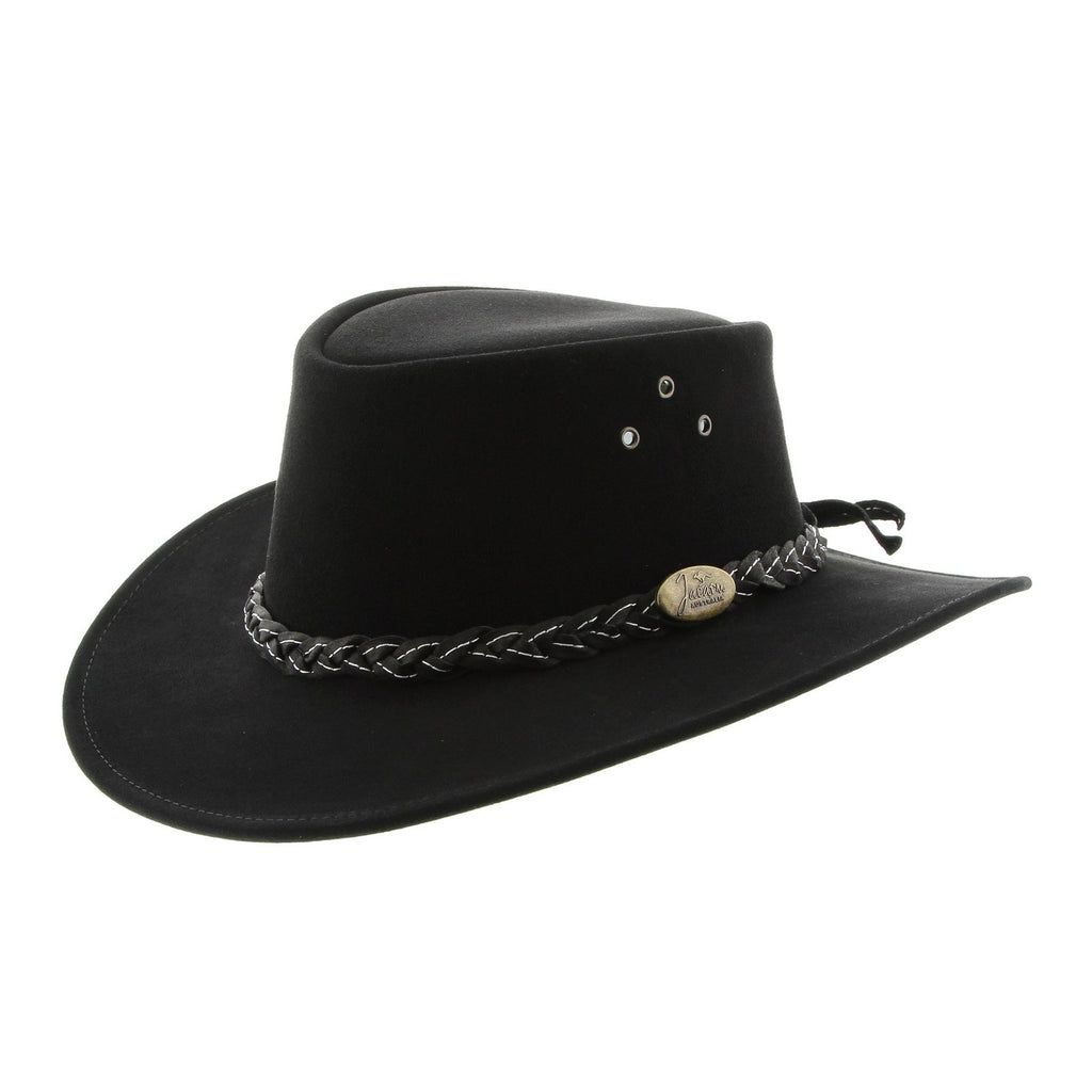 Jacaru Wallaroo Suede Hat (1007) Black M
