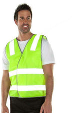 JB's Mens Hi Vis Safety Strip Vest (6DNSV) Lime S [GD]