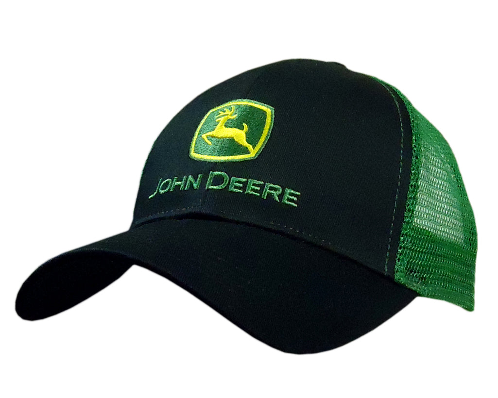 John Deere Unisex JD Logo Mesh Back Cap (13080277BK00) Black/Green OSFM