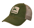 John Deere JD Stone Washed Cap (13080608IV00) Green/Ivory OSFM