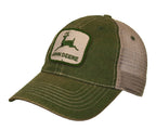 John Deere JD Stone Washed Cap (13080608IV00) Green/Ivory OSFM