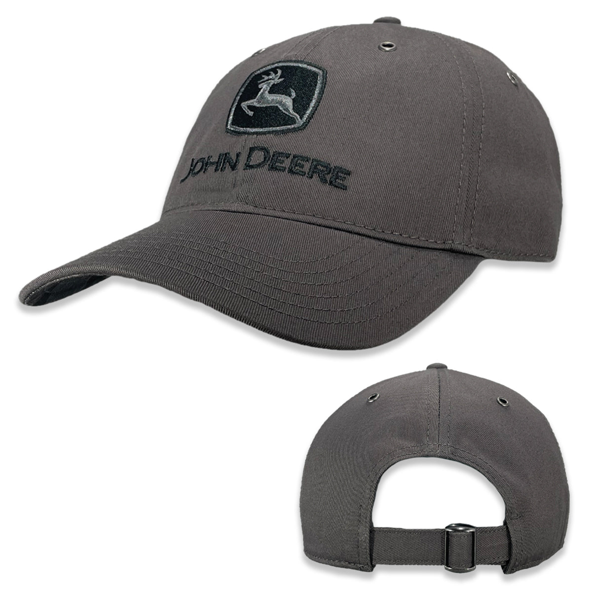 John Deere JD Cotton Twill Embroidered Cap (J13G-03DY-JDR-7H6) Charcoal OSFM