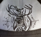 John Deere JD Quilted Canvas With Leather Patch Cap (J14A-02Y7-JDR-FKB) Brown/Charcoal OSFM