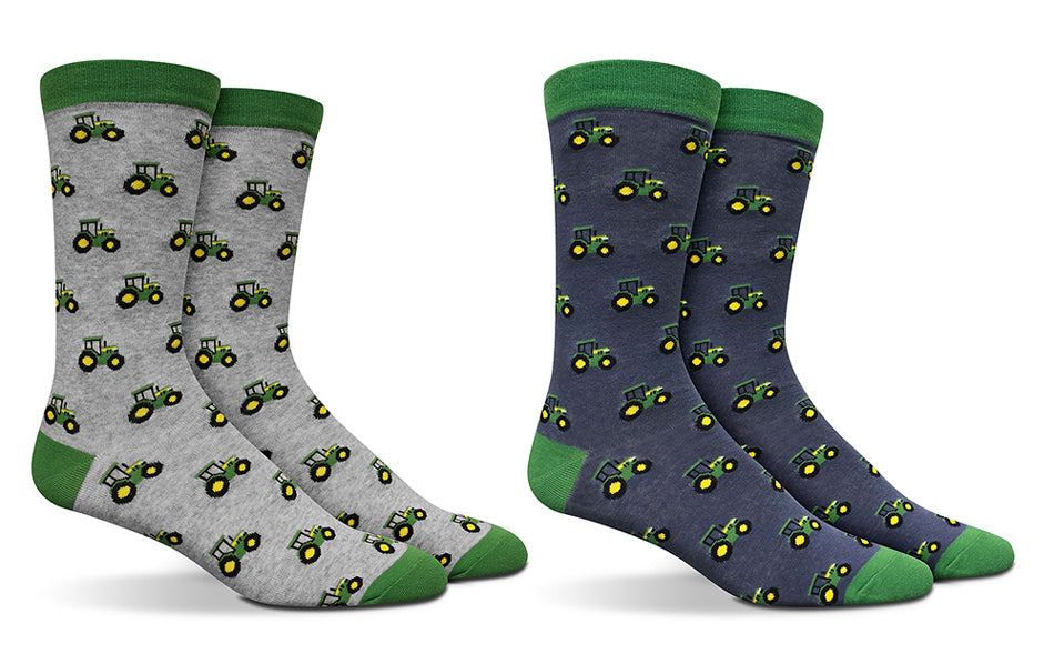 John Deere Mens JD Tractor Row 2 Pack Fashion Socks (JD178G10CAU) Tractors O/S