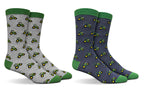 John Deere Mens JD Tractor Row 2 Pack Fashion Socks (JD178G10CAU) Tractors O/S