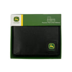John Deere Mens Trademark Pebble Grain Leather Bi-Fold Wallet (4013000-001) Black